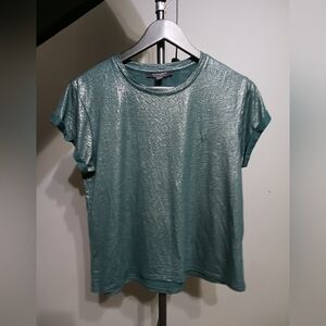 Allsaints Green Shimmering Blouse, Top Size M